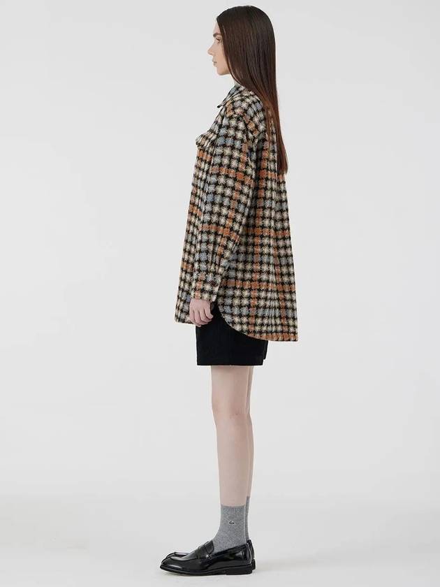 middle length shirt coat orange check - VOYONN - BALAAN 4