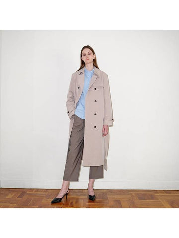 Minimal belted trench coatBeige - SUBSET - BALAAN 1