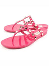 Rockstud Flat Flip Flops Pink - VALENTINO - BALAAN 2