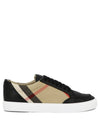 House Check Panel Leather Low Top Sneakers Black - BURBERRY - BALAAN 2