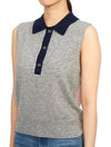 Polo Collar Vest Grey - GANNI - BALAAN 5