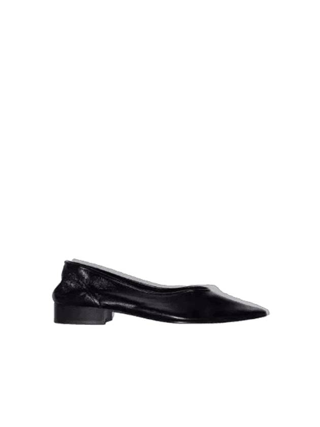 Carre Creased Leather Flat Black - BY FAR - BALAAN 1