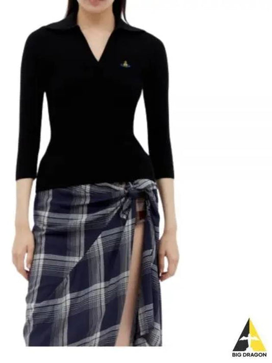 ORB Polo Cashmere Knit Top Black - VIVIENNE WESTWOOD - BALAAN 2