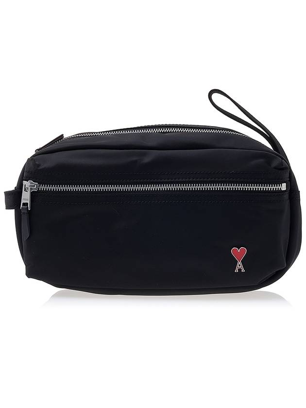 Heart Logo Pouch Bag Black - AMI - BALAAN 2