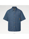 1AFXLG Short Sleeved Cotton Chambray Shirt - LOUIS VUITTON - BALAAN 4
