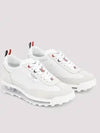 Women Vitello Calf Tech Runner Clear Sole Low Top Sneakers White - THOM BROWNE - BALAAN 4