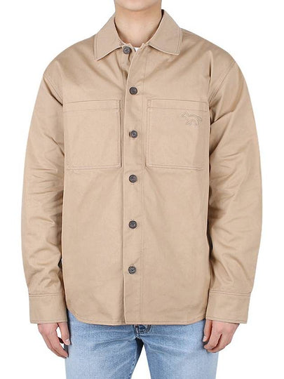 Button Up Shirt Jacket Beige - MAISON KITSUNE - BALAAN 2