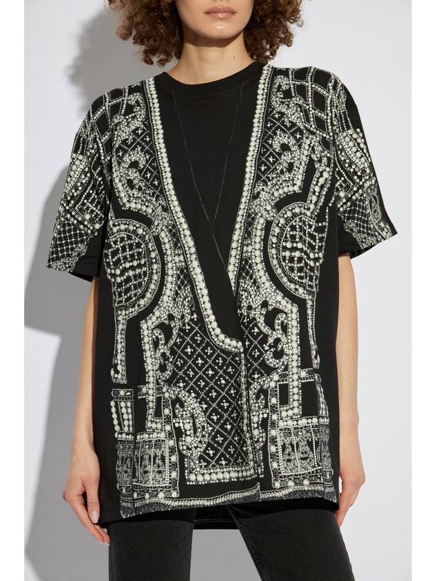 Balmain Oversize T-shirt With Print, Women's, Black - BALMAIN - BALAAN 3