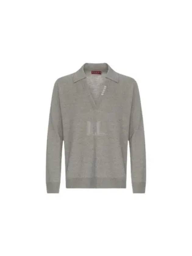 Extra Fine Wool Polo Shirt Grey - GUCCI - BALAAN 2