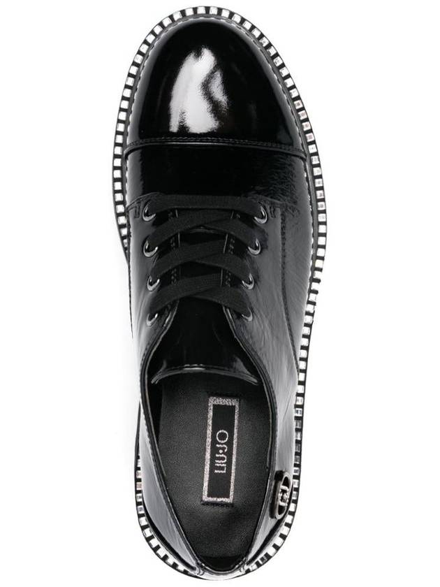 Liu Jo Shiny Black Calfskin Shoes With Laces - LIU JO - BALAAN 2