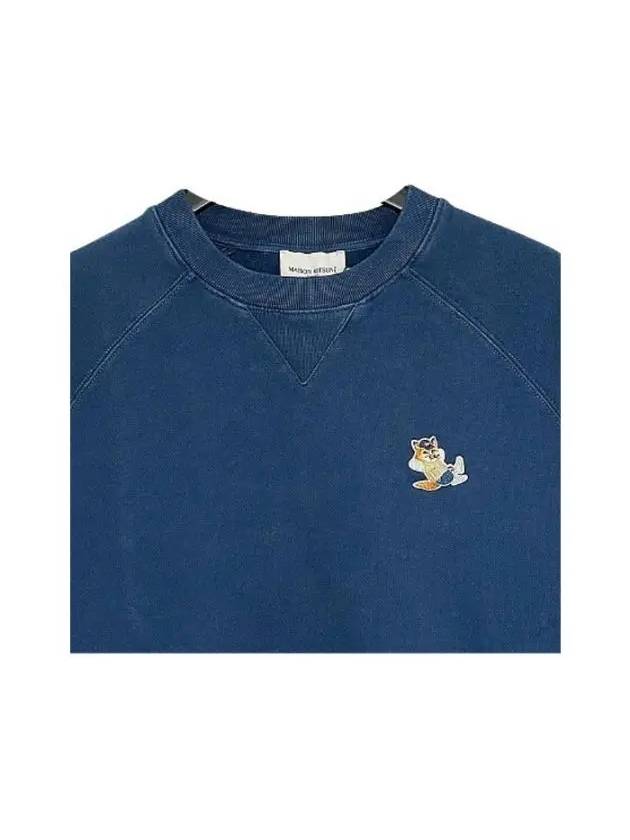 Dressed Fox Patch Classic Sweatshirt Blue Denim - MAISON KITSUNE - BALAAN 4