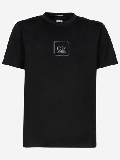 Metropolis Logo Print Short Sleeve T-Shirt Black - CP COMPANY - BALAAN 2