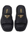 Crochet Flatform Slide Slippers Black - PRADA - BALAAN 5