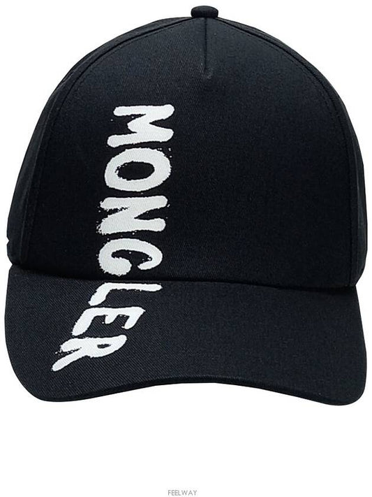 Graffiti Logo Ball Cap Black - MONCLER - BALAAN.