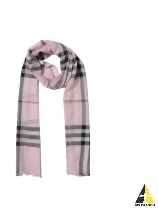 Check Wool Silk Blend Scarf Pink - BURBERRY - BALAAN 2