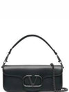 V Logo Chain Leather Shoulder Bag Black - VALENTINO - BALAAN 2