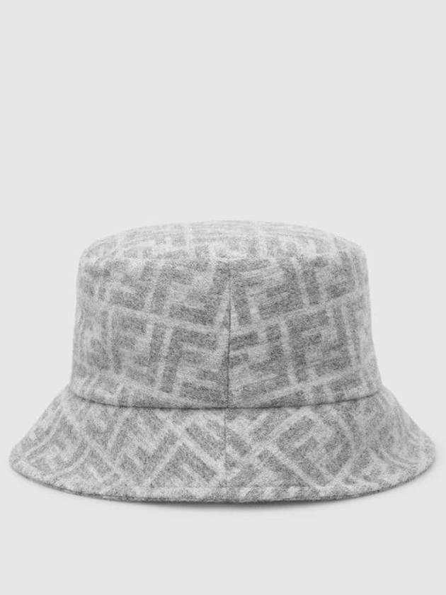 jacquard Ffwool silk bucket hat gray - FENDI - BALAAN.