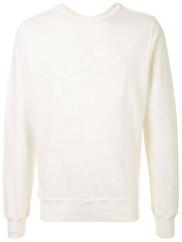 Double Embroidery Logo Sweatshirt Ivory - STONE ISLAND - BALAAN 1