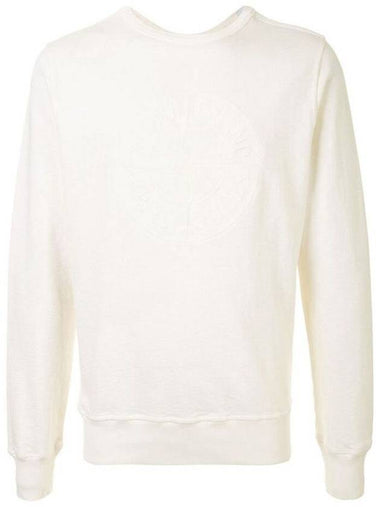 Double Embroidery Logo Sweatshirt Ivory - STONE ISLAND - BALAAN 1