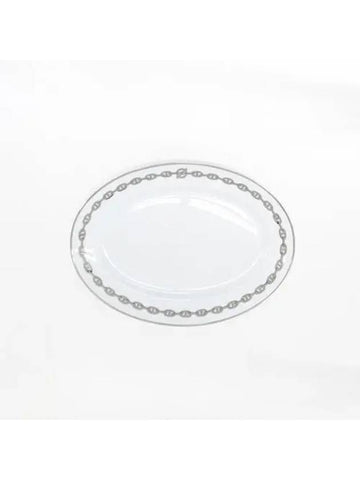 Oval Platinum Chain Porcelain Plate 42cm P004127P - HERMES - BALAAN 1