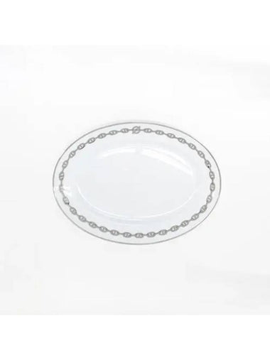 Oval Platinum Chain Porcelain Plate 42cm P004127P - HERMES - BALAAN 1