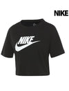 Sportswear Essential Crop Cotton Short Sleeve T-Shirt Black - NIKE - BALAAN 2