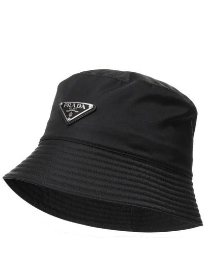 Re-Nylon Triangle Logo Bucket Hat Black - PRADA - BALAAN 2