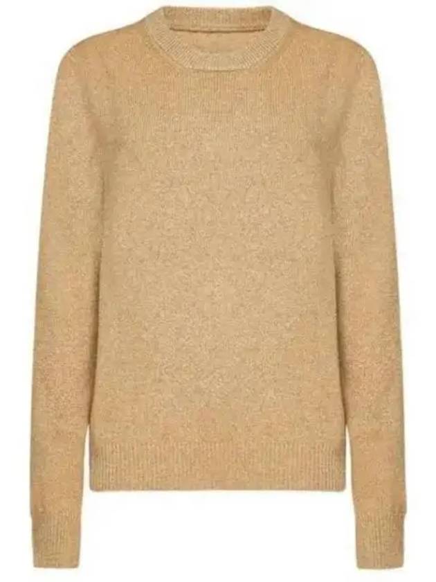 Stitched Round Neck Wool Knit Top Beige - MAISON MARGIELA - BALAAN 2