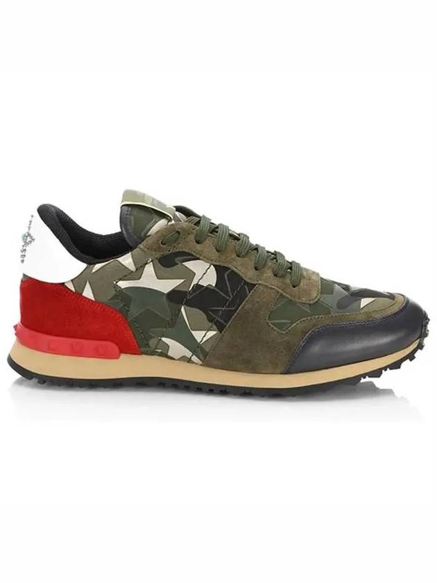 Camouflage Rockrunner Low-Top Sneakers Green - VALENTINO - BALAAN 2