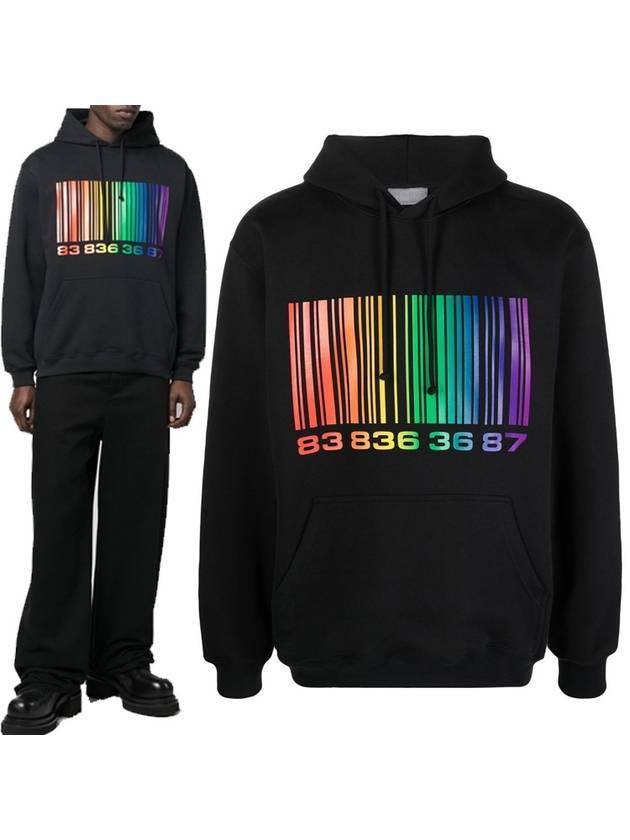 Rainbow Big Barcode Print Hoodie Black - VETEMENTS - BALAAN 2