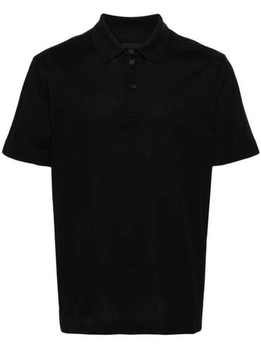 Embroidered Logo Cotton Polo Shirt Black - GIVENCHY - BALAAN 1