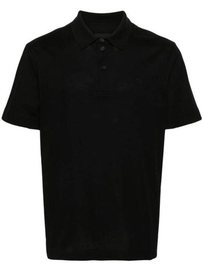 Embroidered Logo Cotton Polo Shirt Black - GIVENCHY - BALAAN 2