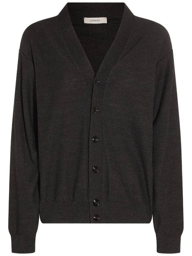 Relaxed Twisted Merino Wool Blend Cardigan Anthracite - LEMAIRE - BALAAN 8