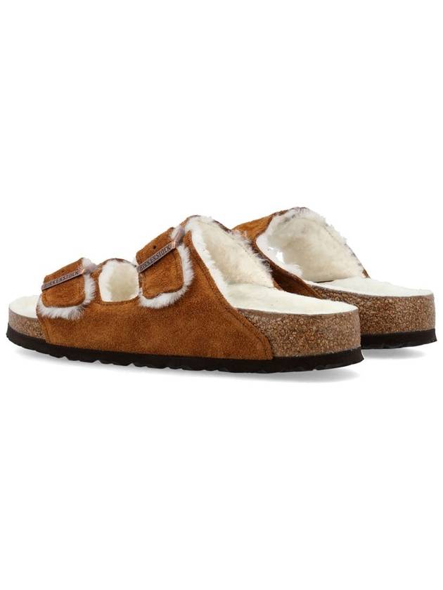 Arizona Shearling Suede Slippers Mink - BIRKENSTOCK - BALAAN 5