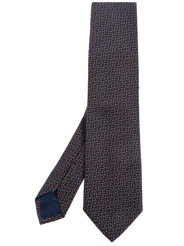 FERRAGAMO Silk Tie, Men's, Navy Blue - SALVATORE FERRAGAMO - BALAAN 1