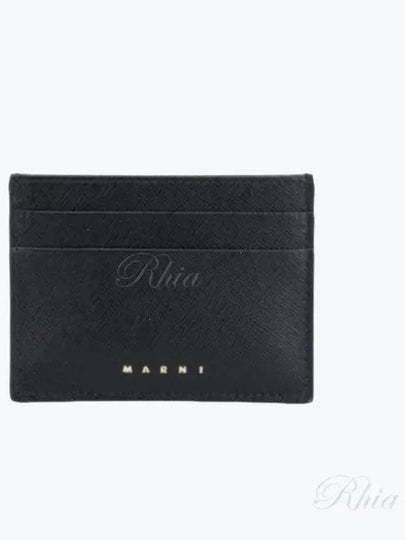 Logo Saffiano Card Wallet Black - MARNI - BALAAN 2