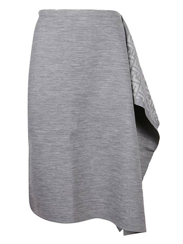 Skirt Grey Wool Skirt - FENDI - BALAAN 2