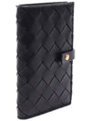 Intrecciato French Medium Wallet Black - BOTTEGA VENETA - BALAAN 4