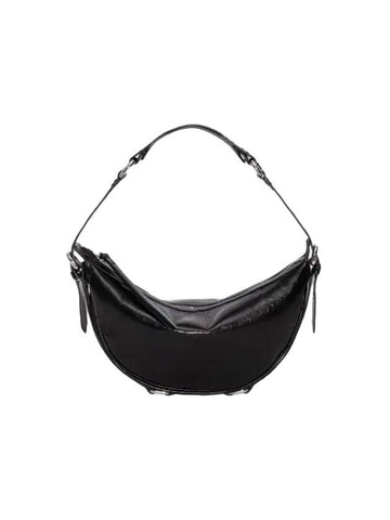 Gib Creased Leather Shoulder Bag Black - BY FAR - BALAAN 1