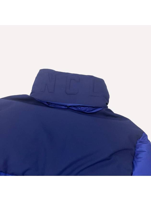 Patch Fabli High Neck Bag Logo Goose Down Padding Blue - MONCLER - BALAAN 5