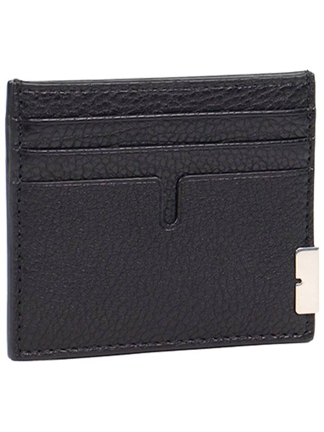 Grained Leather Card Wallet Black - BURBERRY - BALAAN 4