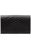 Monogram Matelasse Chain Shoulder Bag Black - SAINT LAURENT - BALAAN 3