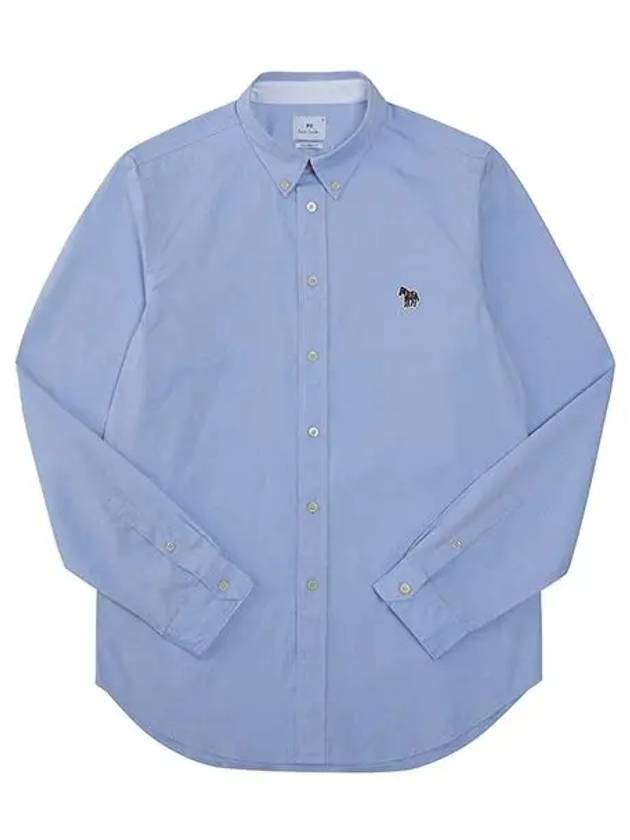 Men's Logo Patch Long Sleeve Shirt Light Blue - PAUL SMITH - BALAAN.