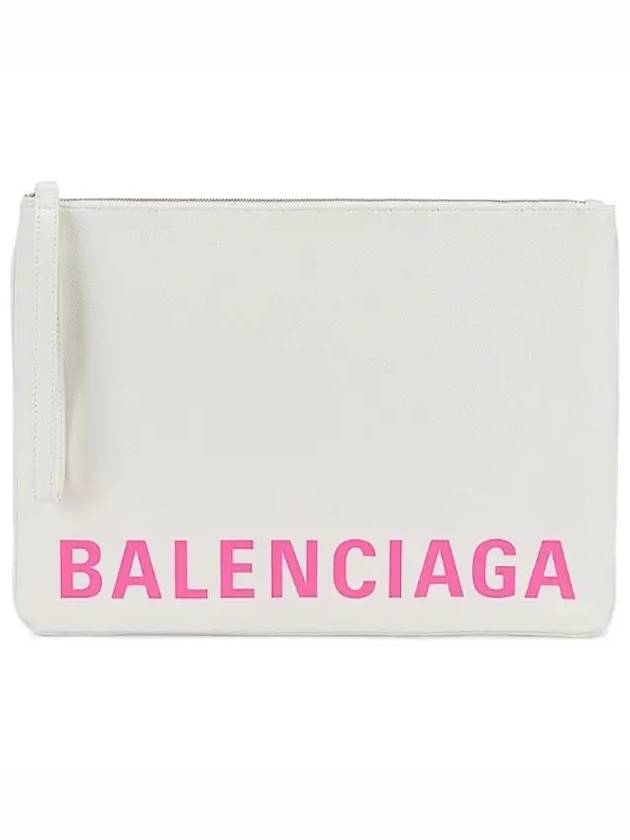 logo clutch bag white - BALENCIAGA - BALAAN.