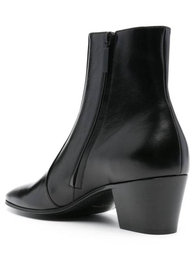 Vassili Smooth Leather Ankle Boots Black - SAINT LAURENT - BALAAN 4