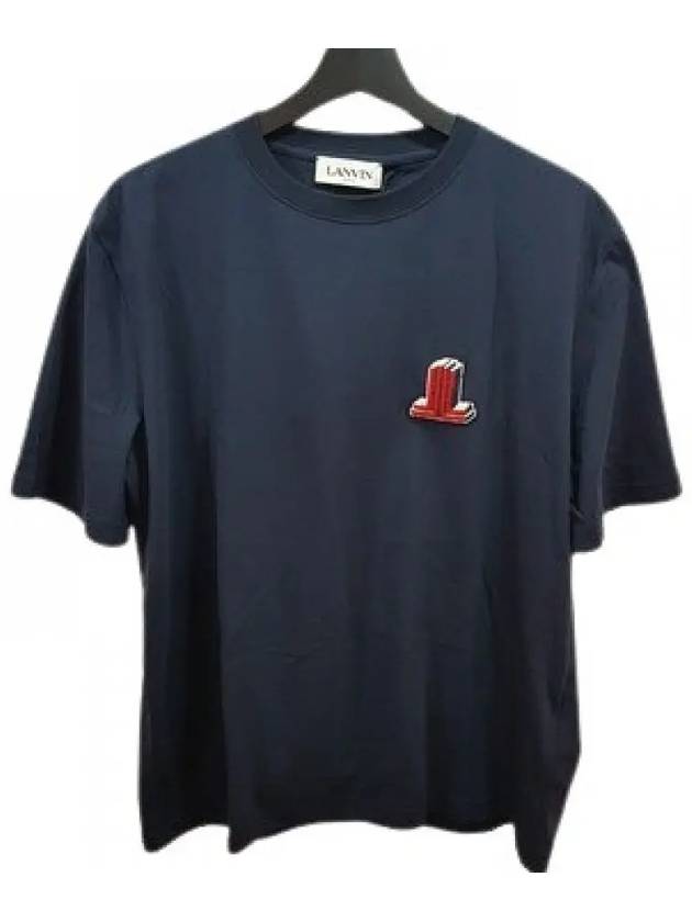 TS0005 J177291 Patch Short Sleeve TShirt Navy - LANVIN - BALAAN 2