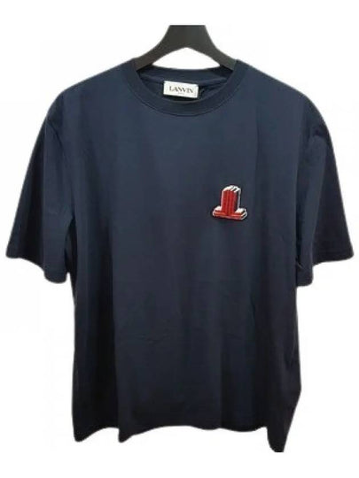 TS0005 J177291 Patch Short Sleeve T Shirt Navy - LANVIN - BALAAN 2