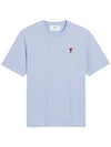 Small Heart Logo Boxy Fit Short Sleeve T-Shirt Light Blue - AMI - BALAAN 2