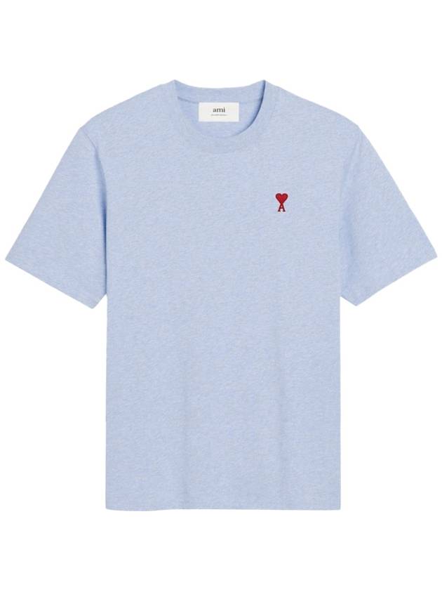 Small Heart Logo Boxy Fit Short Sleeve T-Shirt Light Blue - AMI - BALAAN 2