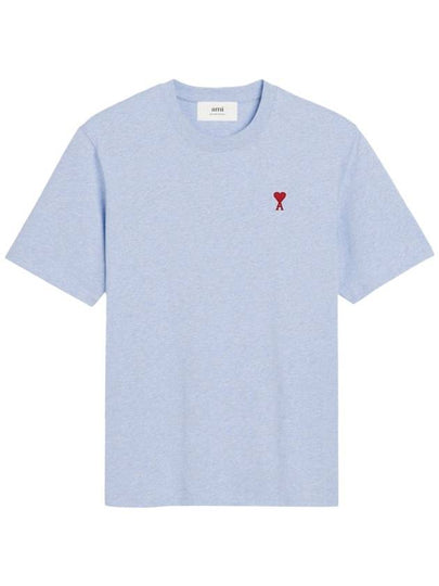 Small Heart Logo Boxy Fit Short Sleeve T-Shirt Light Blue - AMI - BALAAN 2